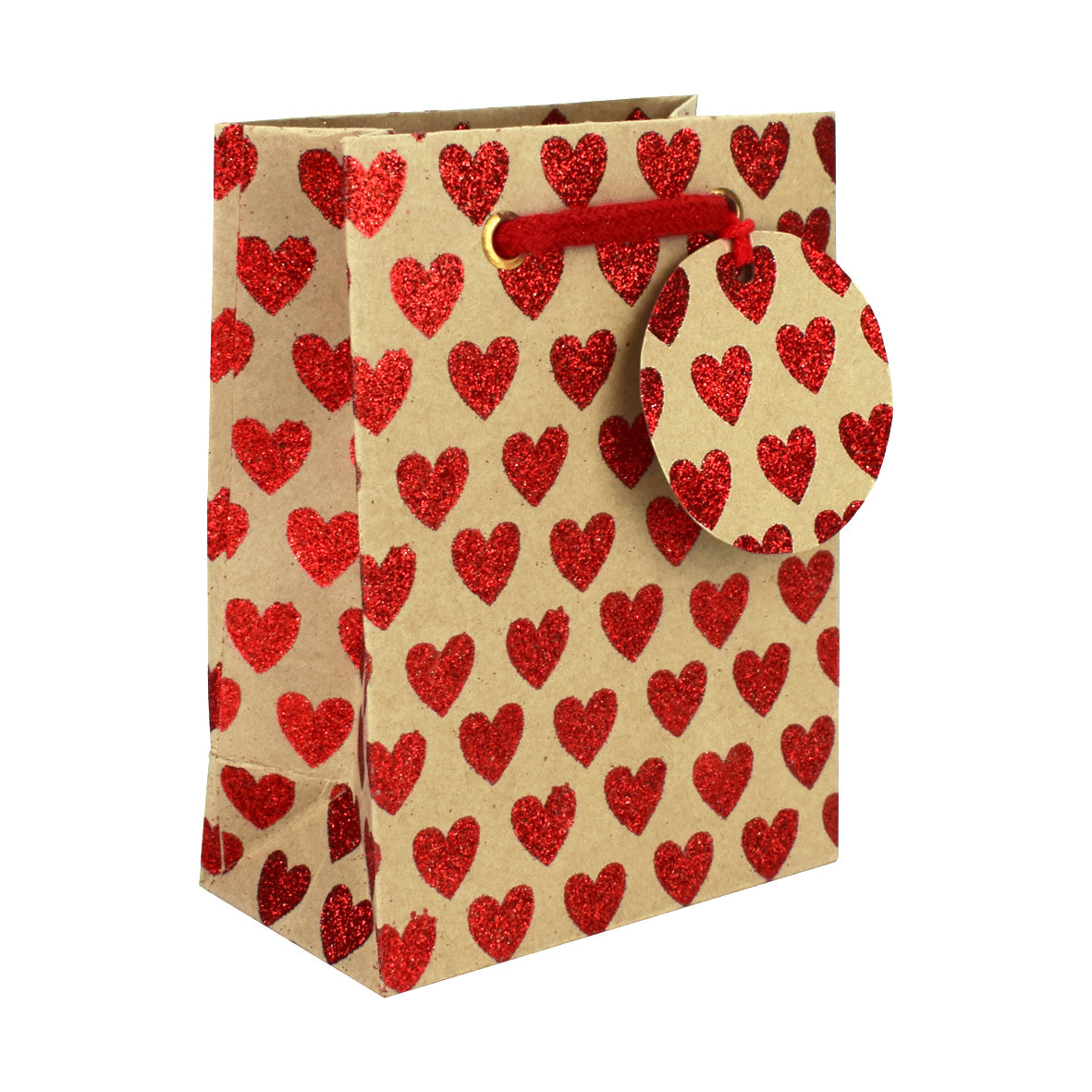 Glitter Hearts Small Gift Bag